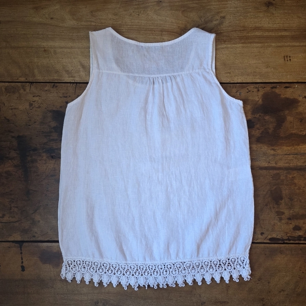 Lungo L’Arno Italian Linen Camisole – Size S – White - Picture 4 of 5